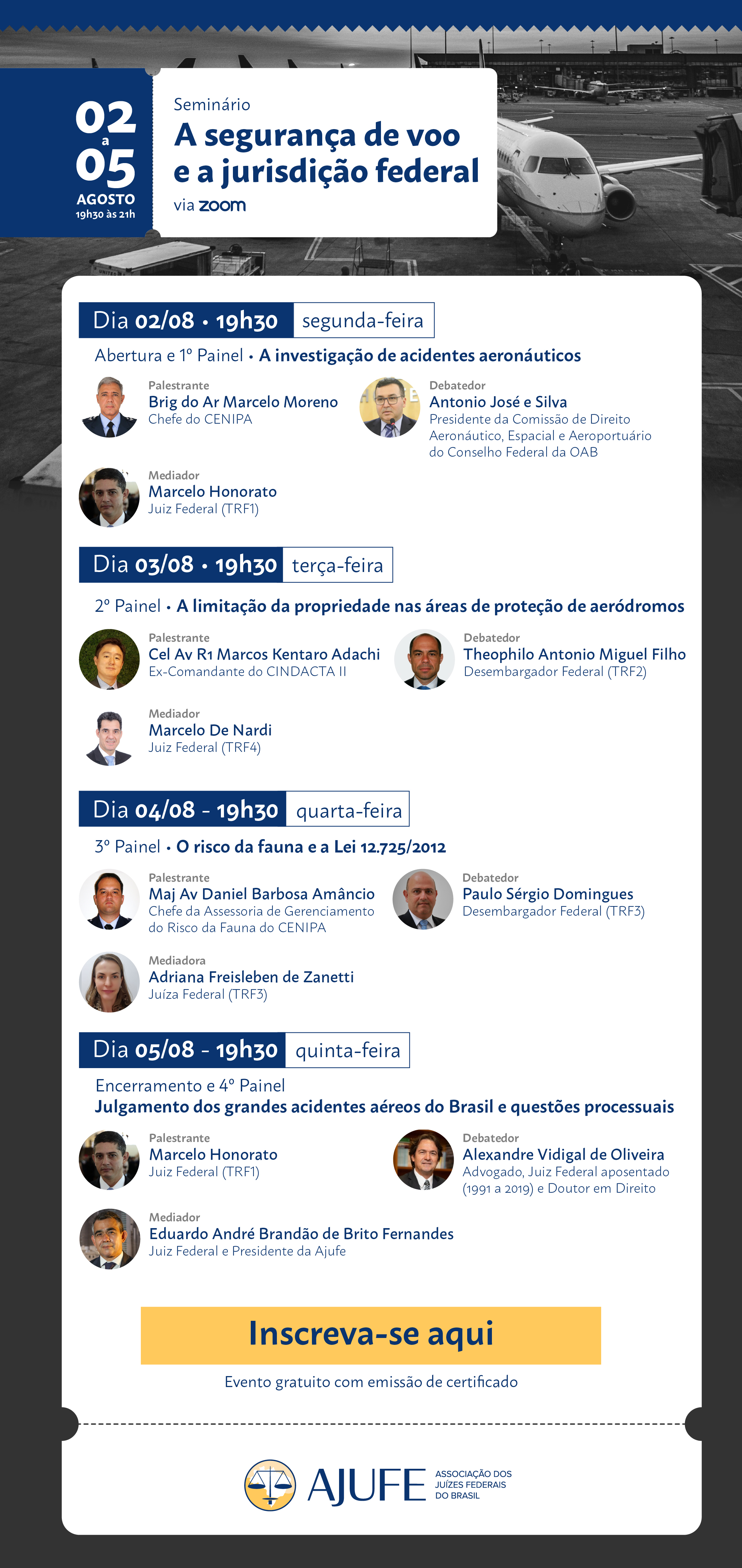 Seguranca voo Jurisdicao federal Ajufe Programacao site